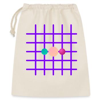 Neon Gitter Dreikugel - Geschenkbeutel aus Baumwolle (40 x 50 cm) - Natur - Vorne