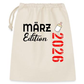Baby März 2026 - Geschenkbeutel aus Baumwolle (40 x 50 cm) - Natur - Vorne