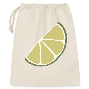 Lime Slice Minimalistische Limette - Geschenkbeutel aus Baumwolle (40 x 50 cm) - Natur - Vorne