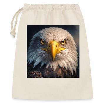 Adler in Nahaufnahme: Golden Gaze - Geschenkbeutel aus Baumwolle (40 x 50 cm) - Natur - Vorne