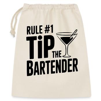 Règle #1 : Donner un pourboire au barman - Sac cadeau 40 x 50 cm - nature - Devant