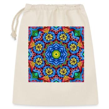 Kaleidoskop Mandala Farbfeuer - Geschenkbeutel aus Baumwolle (40 x 50 cm) - Natur - Vorne