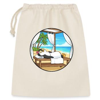 Strand-Spa Pinguin-Tier-Entspannungskunst - Geschenkbeutel aus Baumwolle (40 x 50 cm) - Natur - Vorne