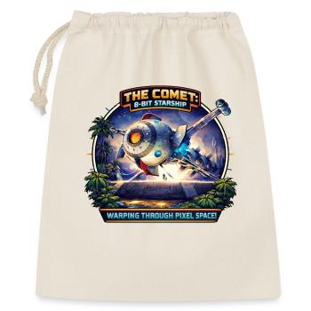 The Comet – 8-Bit Starship - Geschenkbeutel aus Baumwolle (40 x 50 cm) - Natur - Vorne