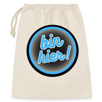 Bin Hier! Neon Kreis Badge - Geschenkbeutel aus Baumwolle (40 x 50 cm) - Natur - Vorne