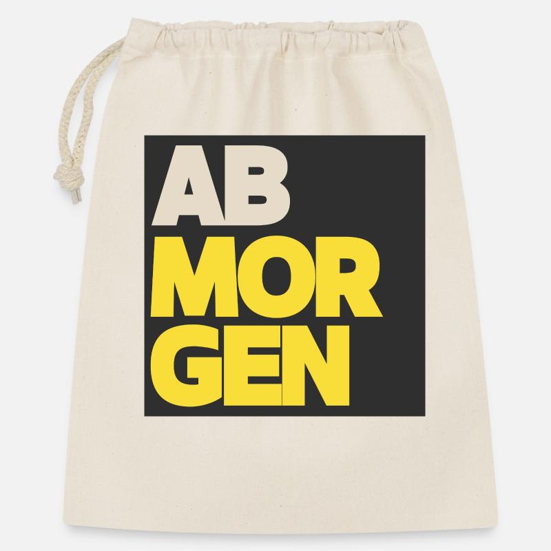 Ab Morgen Blockbuchstaben Gelb Beige - Geschenkbeutel aus Baumwolle (40 x 50 cm) - Natur