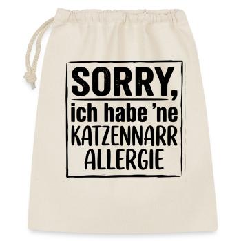 Katzennarr Allergie Lustiges Katzen Shirt - Geschenkbeutel aus Baumwolle (40 x 50 cm) - Natur - Vorne