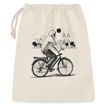 Fahrrad Alter Mann Stadt Skyline Radfahren - Gift Bag 40 x 50 cm - nature - Front