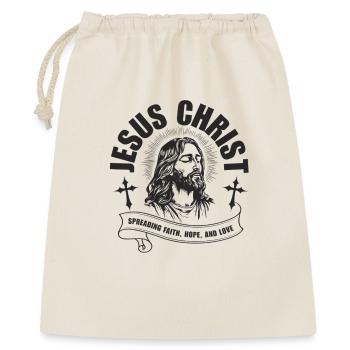 Portrait de Jésus-Christ avec ruban de foi - Sac cadeau 40 x 50 cm - nature - Devant