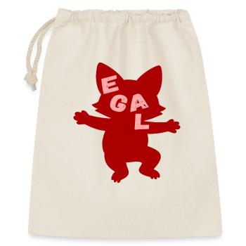 Fuchs Egal Leichtigkeit - Geschenkbeutel aus Baumwolle (40 x 50 cm) - Natur - Vorne