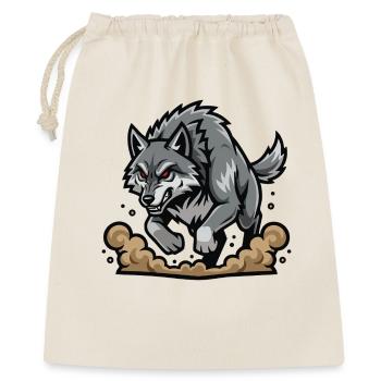 Wild Gray Wolf Charge Mascot Wolf Run - Gift Bag 40 x 50 cm - nature - Front