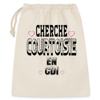Cherche Courtoisie en CDI - Sac cadeau 40 x 50 cm - nature - Devant