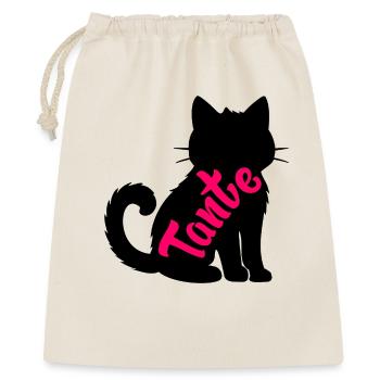 Katzen Tante - Geschenkbeutel aus Baumwolle (40 x 50 cm) - Natur - Vorne