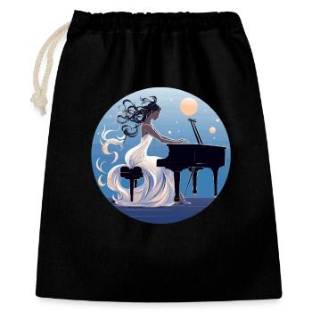 Nuit au clair de lune au Piano Diva - Sac cadeau 40 x 50 cm - noir - Devant