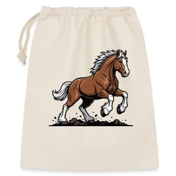 Horse Chestnut White Horsehair Chic Equestrian Gallop - Gift Bag 40 x 50 cm - nature - Front