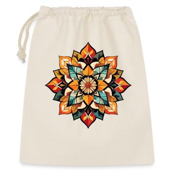 Natürliche Farben Mandala abtrakte Formen Kunst - Geschenkbeutel aus Baumwolle (40 x 50 cm) - Natur - Vorne