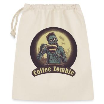 Kaffeemonster  - Koffein Zombie - Morgenmuffel - Geschenkbeutel aus Baumwolle (40 x 50 cm) - Natur - Vorne
