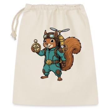 Squirrel Steampunk Aviator Jetpack-Kompass - Geschenkbeutel aus Baumwolle (40 x 50 cm) - Natur - Vorne