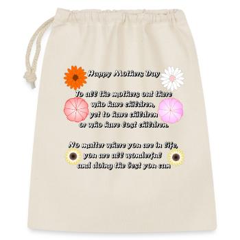 Happy_Mothers_Day - Geschenkbeutel aus Baumwolle (40 x 50 cm) - Natur - Vorne