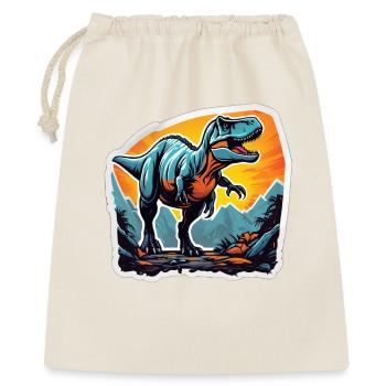 T-Rex bei Sonnenuntergang über Bergen - Geschenkbeutel aus Baumwolle (40 x 50 cm) - Natur - Vorne