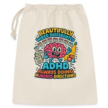 ADHD Always Doing Hundred Directions Neurodivergen - Geschenkbeutel aus Baumwolle (40 x 50 cm) - Natur - Vorne