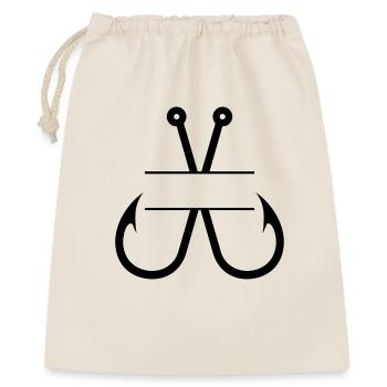 Fischhaken-Name Monogramm - Geschenkbeutel aus Baumwolle (40 x 50 cm) - Natur - Vorne