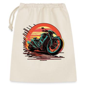 Sport-Moto-Motor in Blautönen und fährt schnell bei Sonnenuntergang - Geschenkbeutel aus Baumwolle (40 x 50 cm) - Natur - Vorne