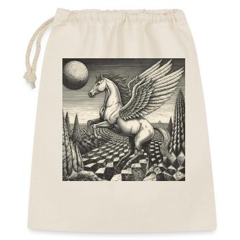 Winghorse über dem Mondland - Geschenkbeutel aus Baumwolle (40 x 50 cm) - Natur - Vorne