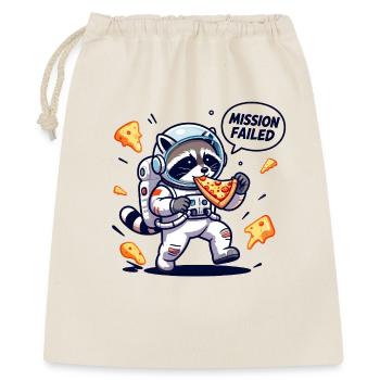 Kosmischer Waschbär-Pizza - Geschenkbeutel aus Baumwolle (40 x 50 cm) - Natur - Vorne