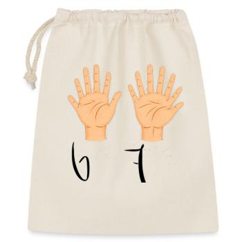 Double Open Hands Illustration - Geschenkbeutel aus Baumwolle (40 x 50 cm) - Natur - Vorne