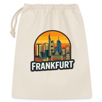 Francfort, Allemagne, Skyline Rétro Sunset Vintage - Sac cadeau 40 x 50 cm - nature - Devant