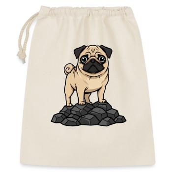Pug Dog on Rock Portrait Fawn Cute - Gift Bag 40 x 50 cm - nature - Front