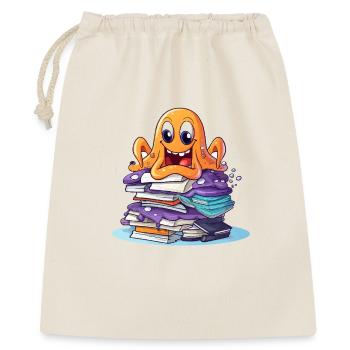 Apprendre le poulpe avec une pile de livres - Sac cadeau 40 x 50 cm - nature - Devant
