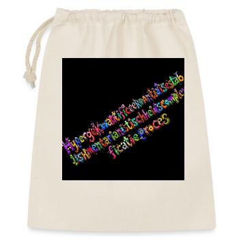Regenbogentypografie auf schwarzem Hintergrund - Geschenkbeutel aus Baumwolle (40 x 50 cm) - Natur - Vorne