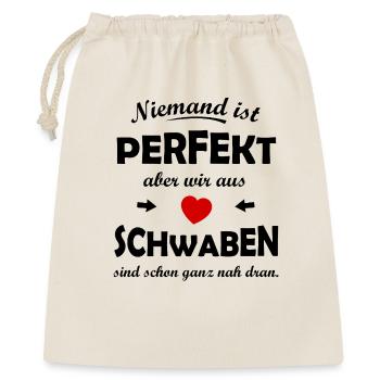 Schwaben Herz – roter Akzent - Geschenkbeutel aus Baumwolle (40 x 50 cm) - Natur - Vorne