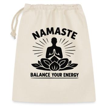 Namaste Balance Your Energy Yoga Meditation - Geschenkbeutel aus Baumwolle (40 x 50 cm) - Natur - Vorne