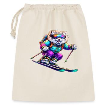 Neon Ski Dog Winter Sports Animal - Gift Bag 40 x 50 cm - nature - Front