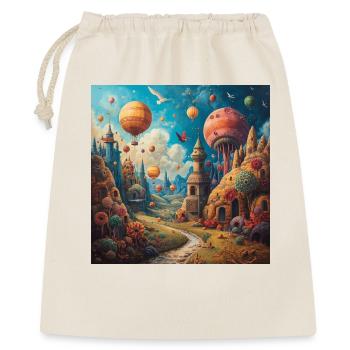Paysage fantastique de ballons dans des tours colorées - Sac cadeau 40 x 50 cm - nature - Devant