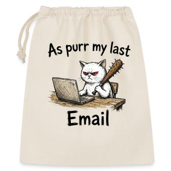 Wütende Katzen-Email am Laptop per my last mail - Geschenkbeutel aus Baumwolle (40 x 50 cm) - Natur - Vorne