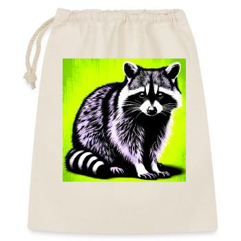 Waschbär - Geschenkbeutel aus Baumwolle (40 x 50 cm) - Natur - Vorne