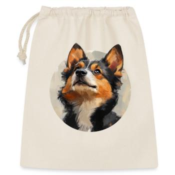 süßer Hund - Geschenkbeutel aus Baumwolle (40 x 50 cm) - Natur - Vorne