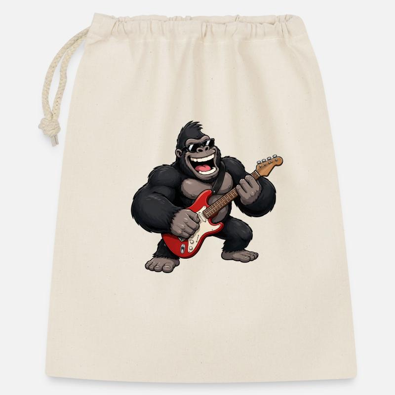 Gorilla med gitar - Gavepose 40 x 50 cm - natur