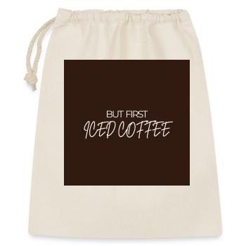 "BUT FIRST ICED COFFEE" Graphic Tee Design - Sac cadeau 40 x 50 cm - nature - Devant