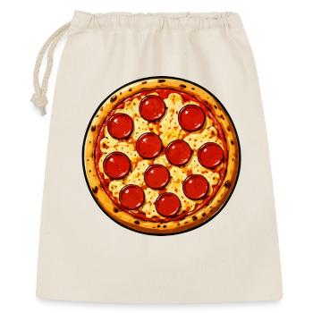 Illustration de pizza au pepperoni dans le style de bande dessinée - Sac cadeau 40 x 50 cm - nature - Devant