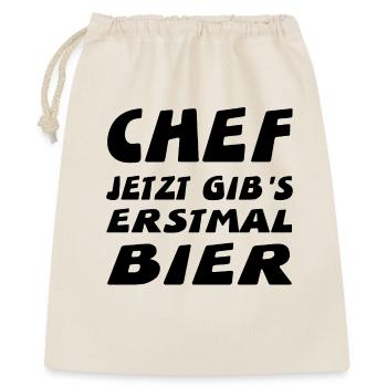Chef - Geschenkbeutel aus Baumwolle (40 x 50 cm) - Natur - Vorne