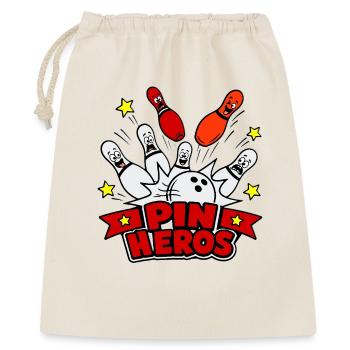 Pin Helden Cartoon-Bowling - Geschenkbeutel aus Baumwolle (40 x 50 cm) - Natur - Vorne