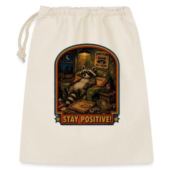 Soirée pizza au raton laveur Reste positif - Sac cadeau 40 x 50 cm - nature - Devant