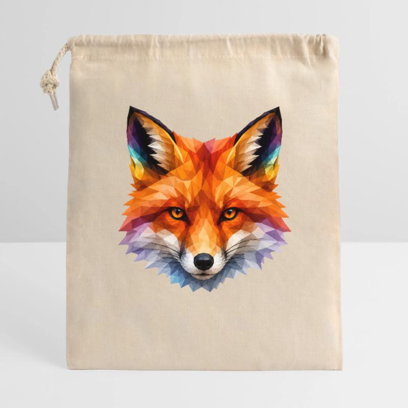 Farbiger Polygonfuchs Kopf Geschenkbeutel aus Baumwolle (40 x 50 cm)