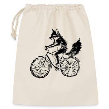 Le renard cycliste drôle - Sac cadeau 40 x 50 cm - nature - Devant