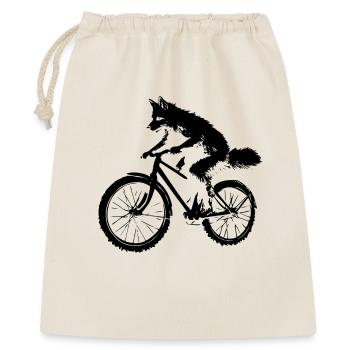 Le renard cycliste drôle - Sac cadeau 40 x 50 cm - nature - Devant